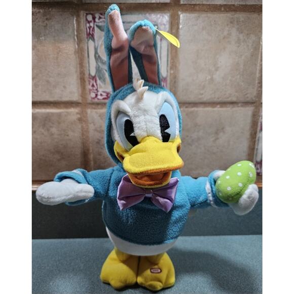 Disney Donald Duck Hallmark Easter Plush Sound &Motion Don't Pull My Ears WORKS - Picture 1 of 7